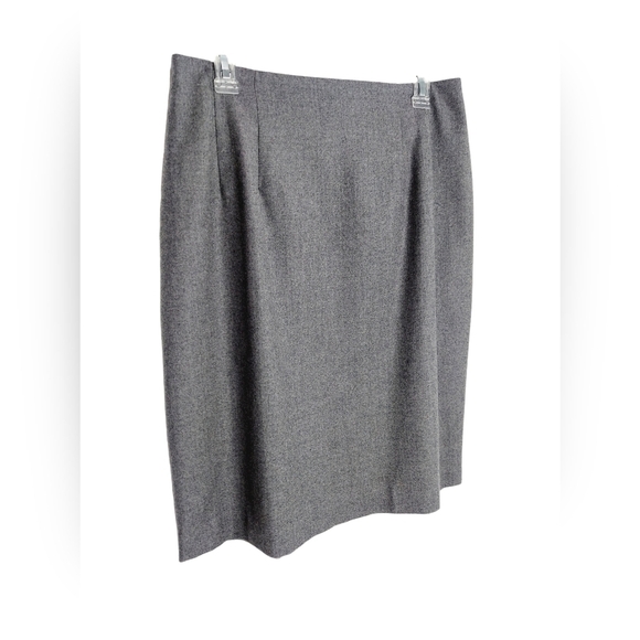 Vintage Adolfo 100% Wool Pencil Skirt Size 14 Pleated Front Lined Back Zip EUC - Picture 2 of 11